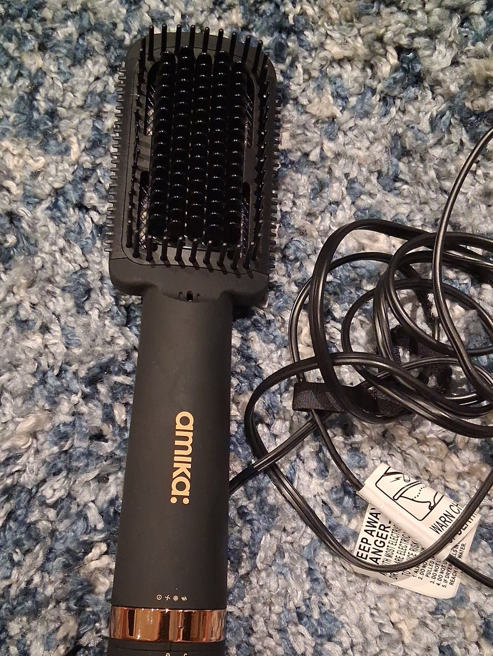 Amika Double Agent 2-in-1 Blow Dryer + Straightening Brush Black